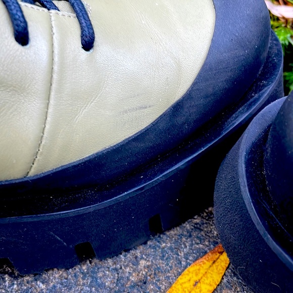 WOMENS PALOMA BARCELO ARMY  GREEN LEATHER COMBAT BOOTS - 9 - NEW ! - Picture 6 of 9